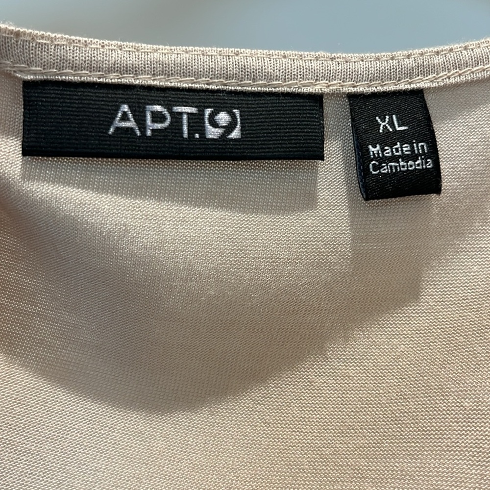 Apt 9 Sequin Embellished Drape Front Tank Top Size XL cream beige gold EUC - Picture 5 of 7